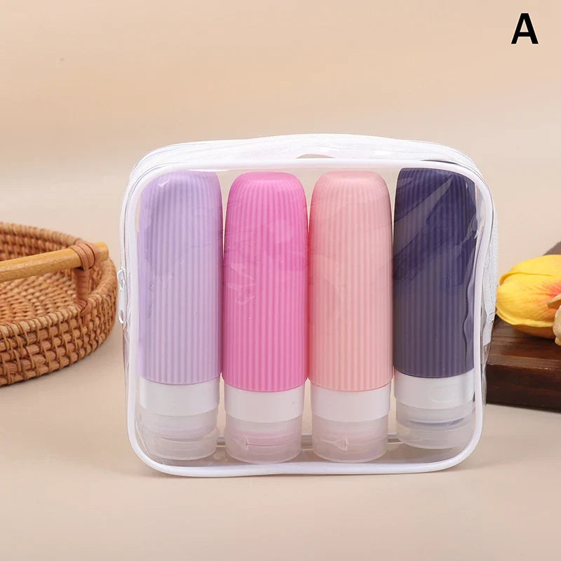 4-Pack Silicone Travel Bottles 90ml – Leak-Proof Refillable