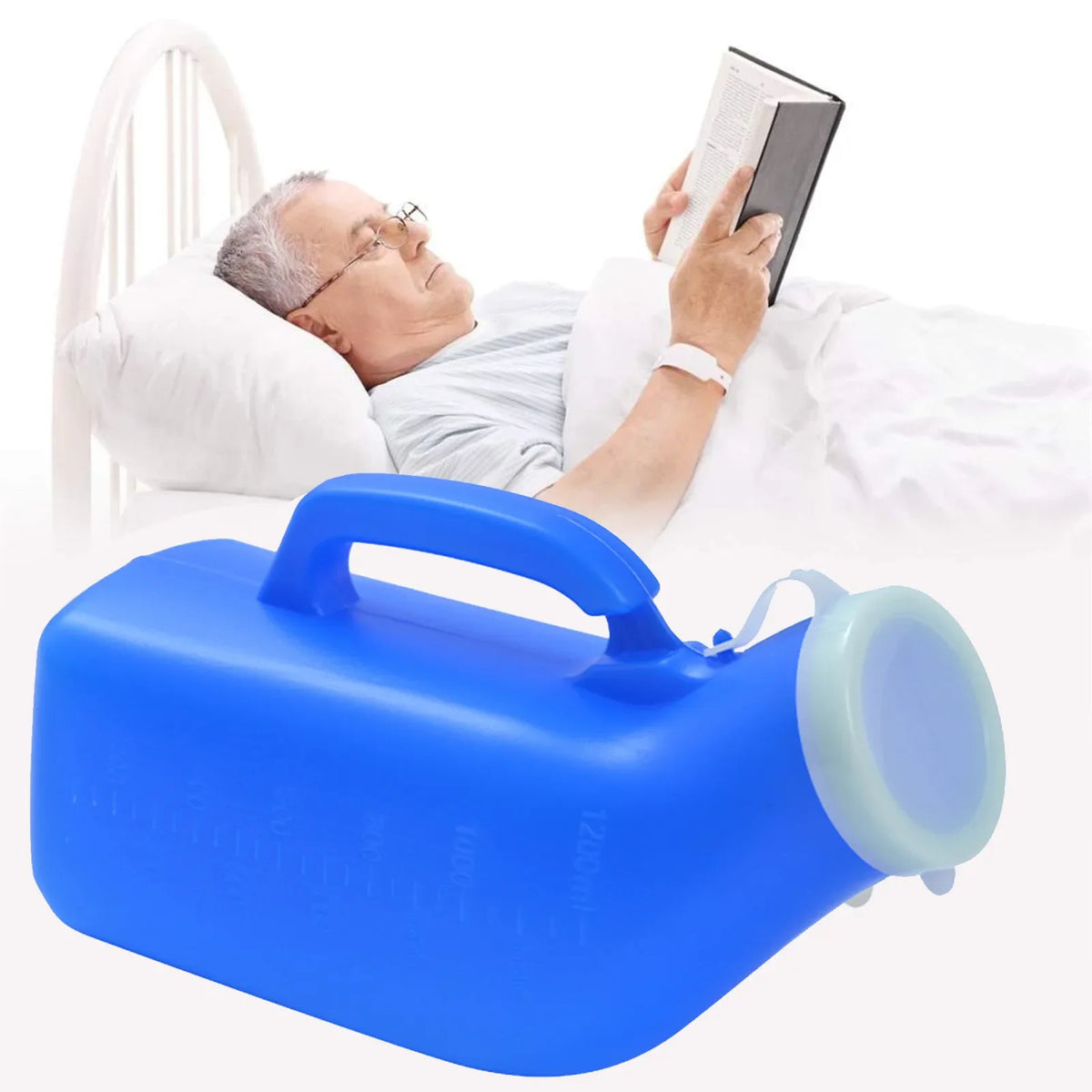 Portable Male Urinal Bottle 1200ml – Travel, Camp & Home