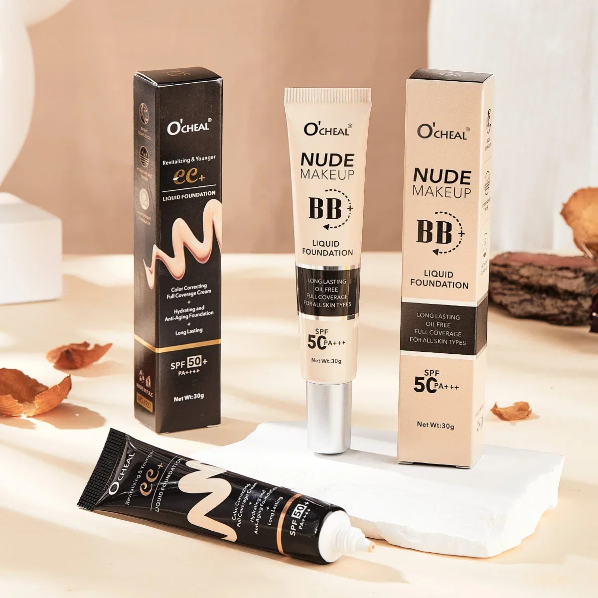O'Cheal BB CC Cream SPF 50 PA+++ Liquid Foundation 30g
