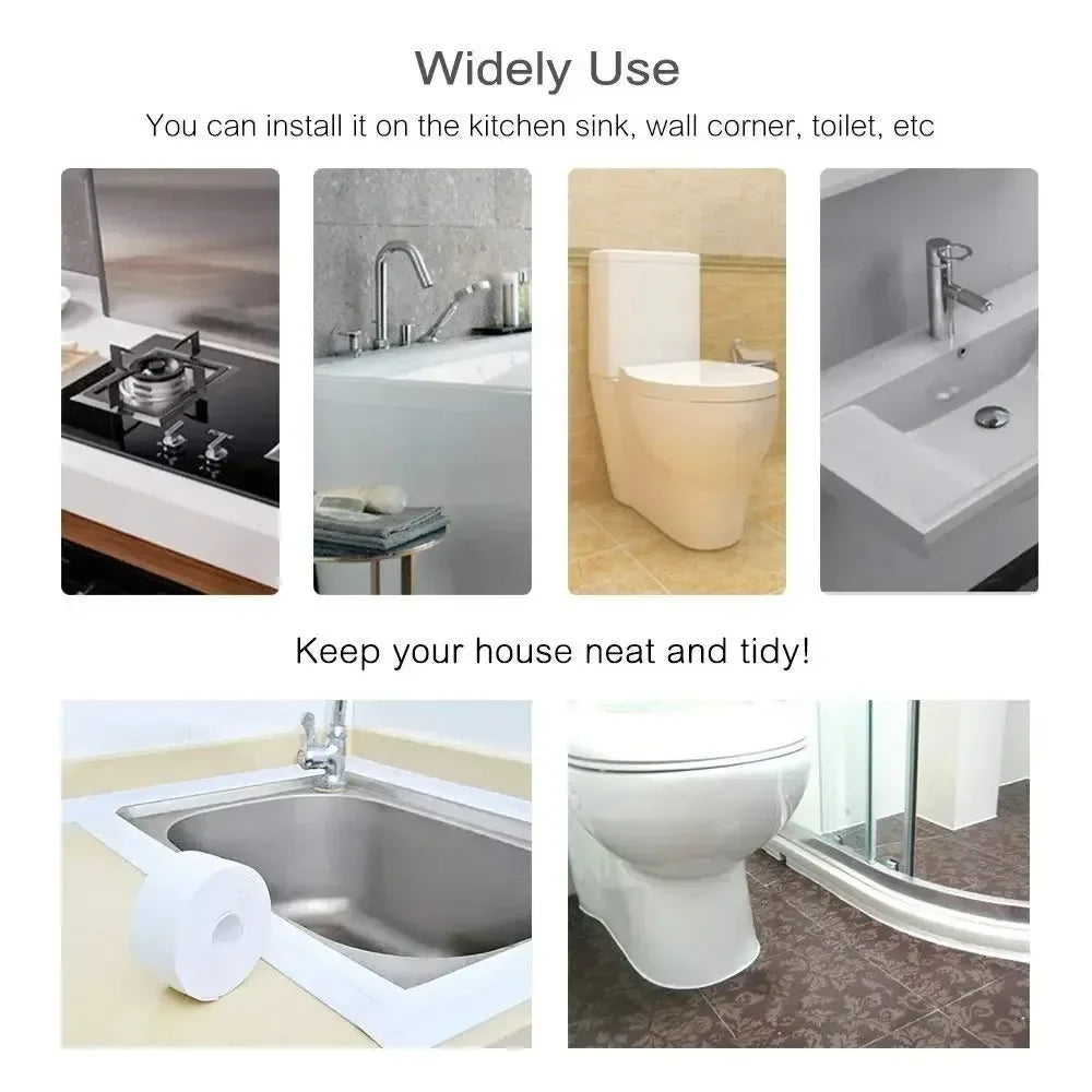 Waterproof PVC Caulk Seal Strip for Kitchen & Bathroom