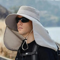 Men's Wide Brim Fishing Hat with Neck Flap | UV Sun Cap