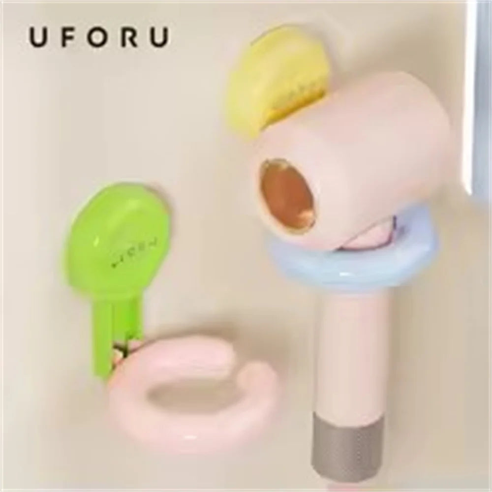 Wall-Mounted Hair Dryer Holder – Punch-Free Bathroom Shelf