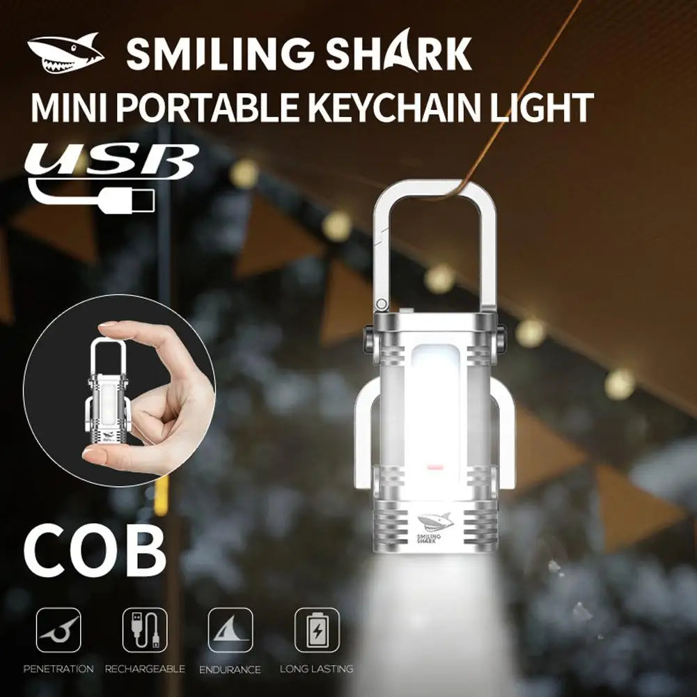 Rechargeable COB Keychain Flashlight – 7-Mode IPX4 Waterproof