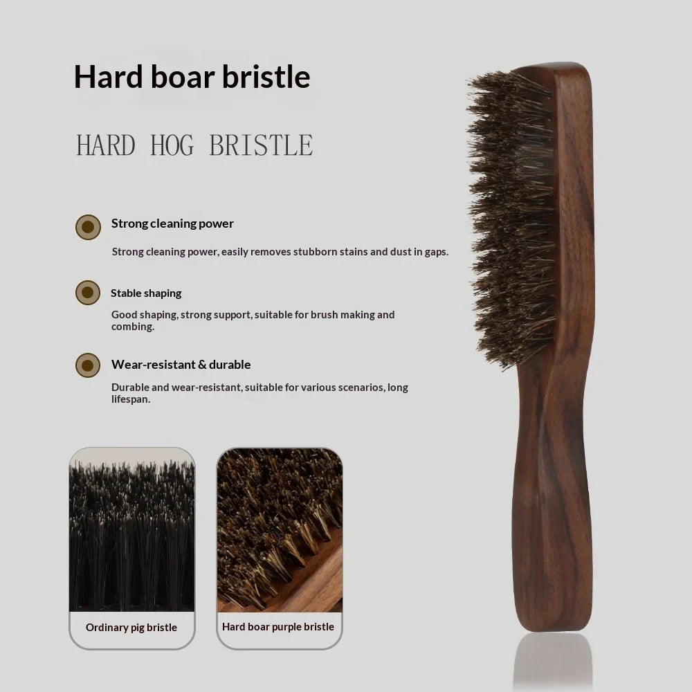 Boar Bristle Beard Brush | Walnut Wood Handle for Men
