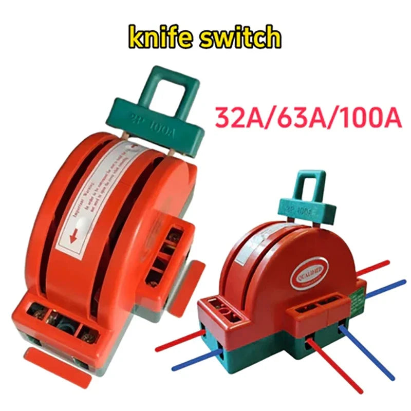 DPDT Knife Disconnect Switch 2 Pole Double Throw 32A 63A 100A