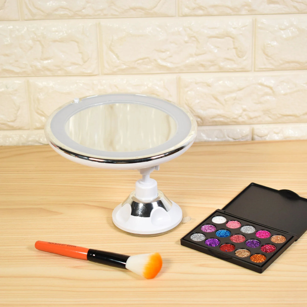 10x Magnifying LED Makeup Mirror – 360° Suction Cup Vanity