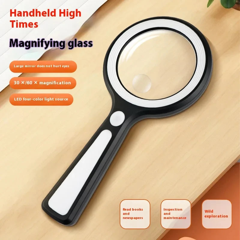 Rechargeable Handheld Magnifying Glass with LED Light