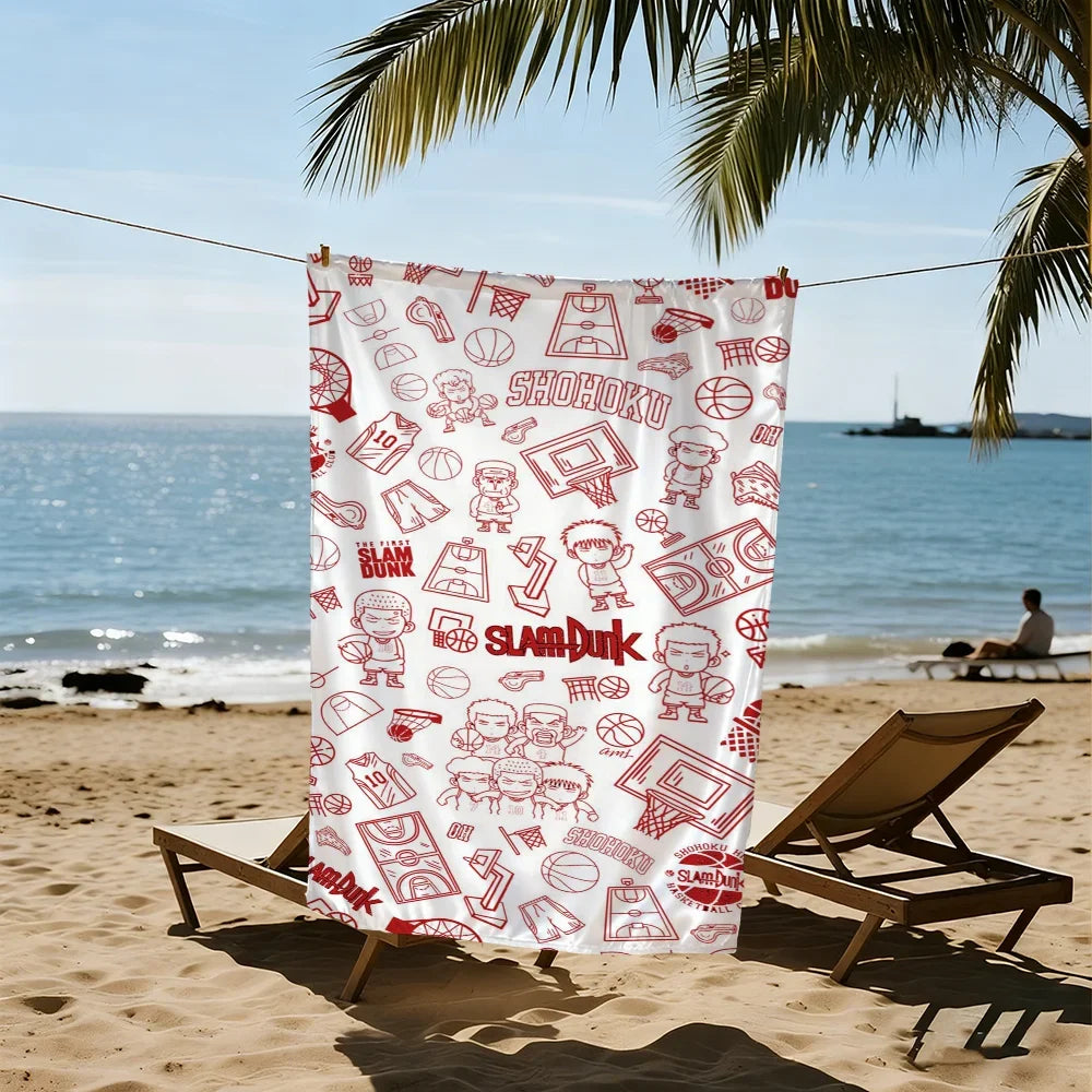 Slam Dunk Anime Beach Towel – Quick Dry, Soft, Multi-Size