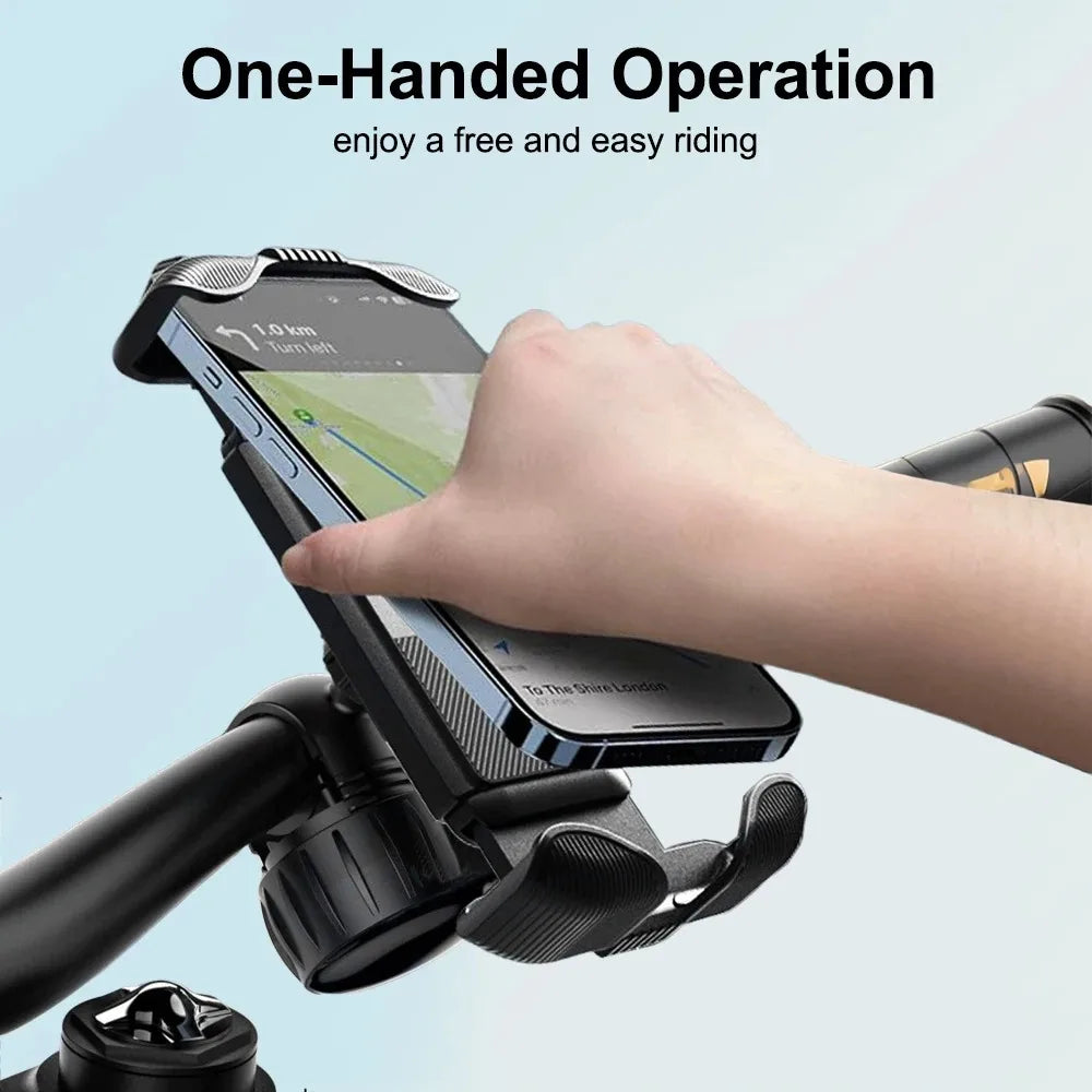 360° Bike & Motorcycle Phone Mount Handlebar Holder 4–7"