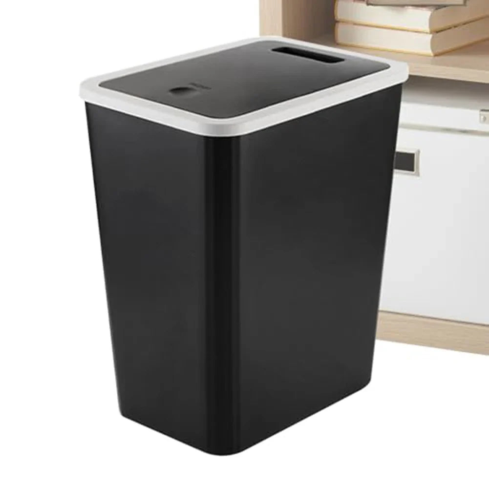 Stylish Household Trash Can Press Lid Bathroom Kitchen Living Room