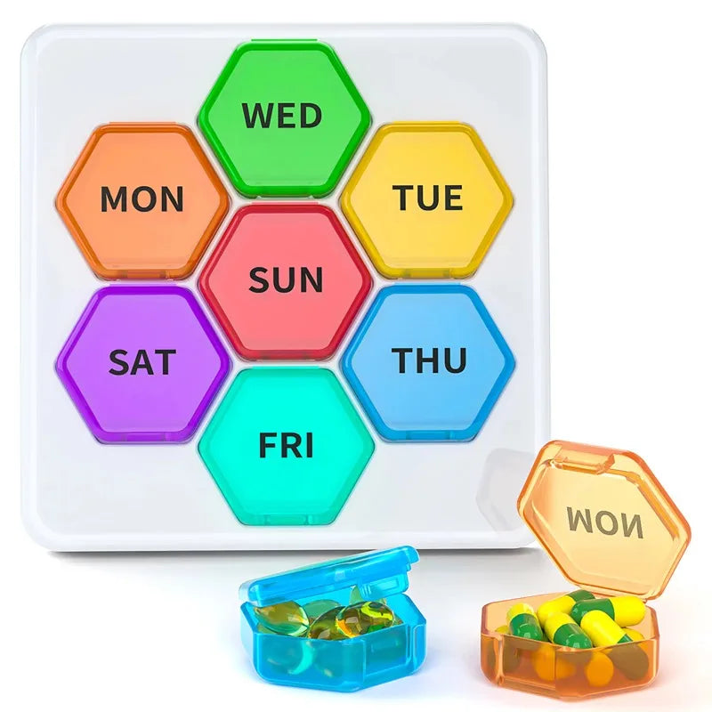 Weekly Pill Organizer 7 Day Small Box Portable Travel Container Daily