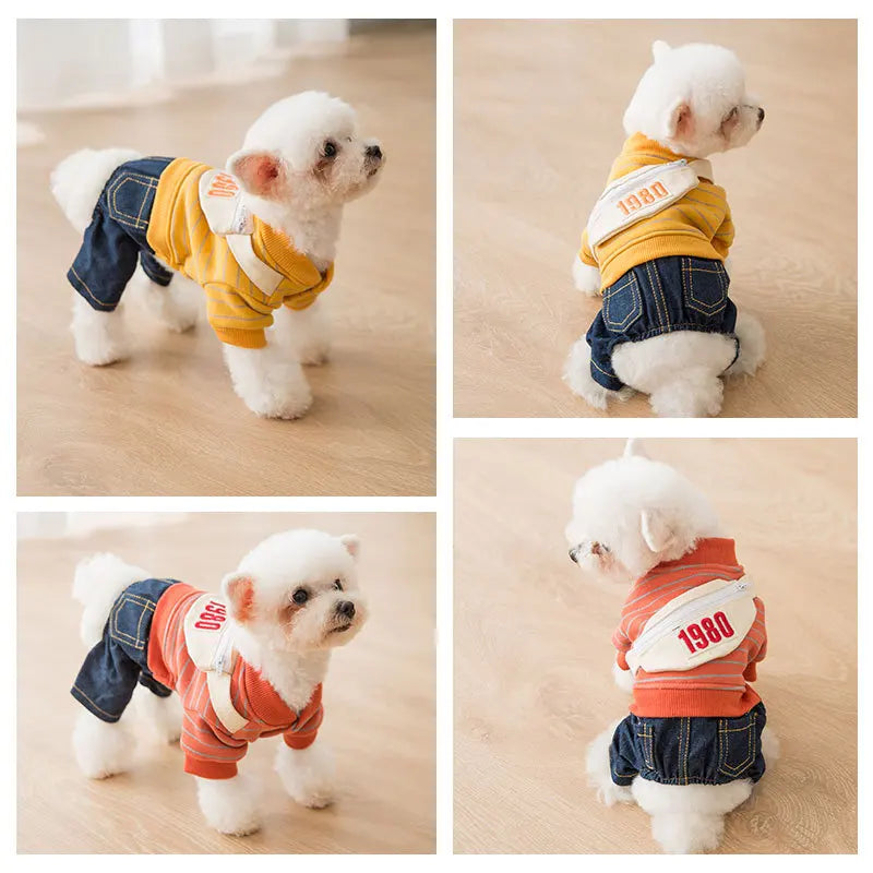 Cute Winter Dog Clothes | Denim & Sweater Outfit XS–XL