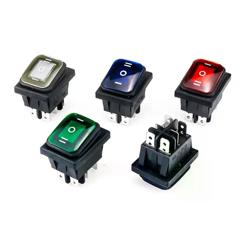 KCD4 Waterproof 6-Pin Rocker Switch 250V/125V AC 3-Level