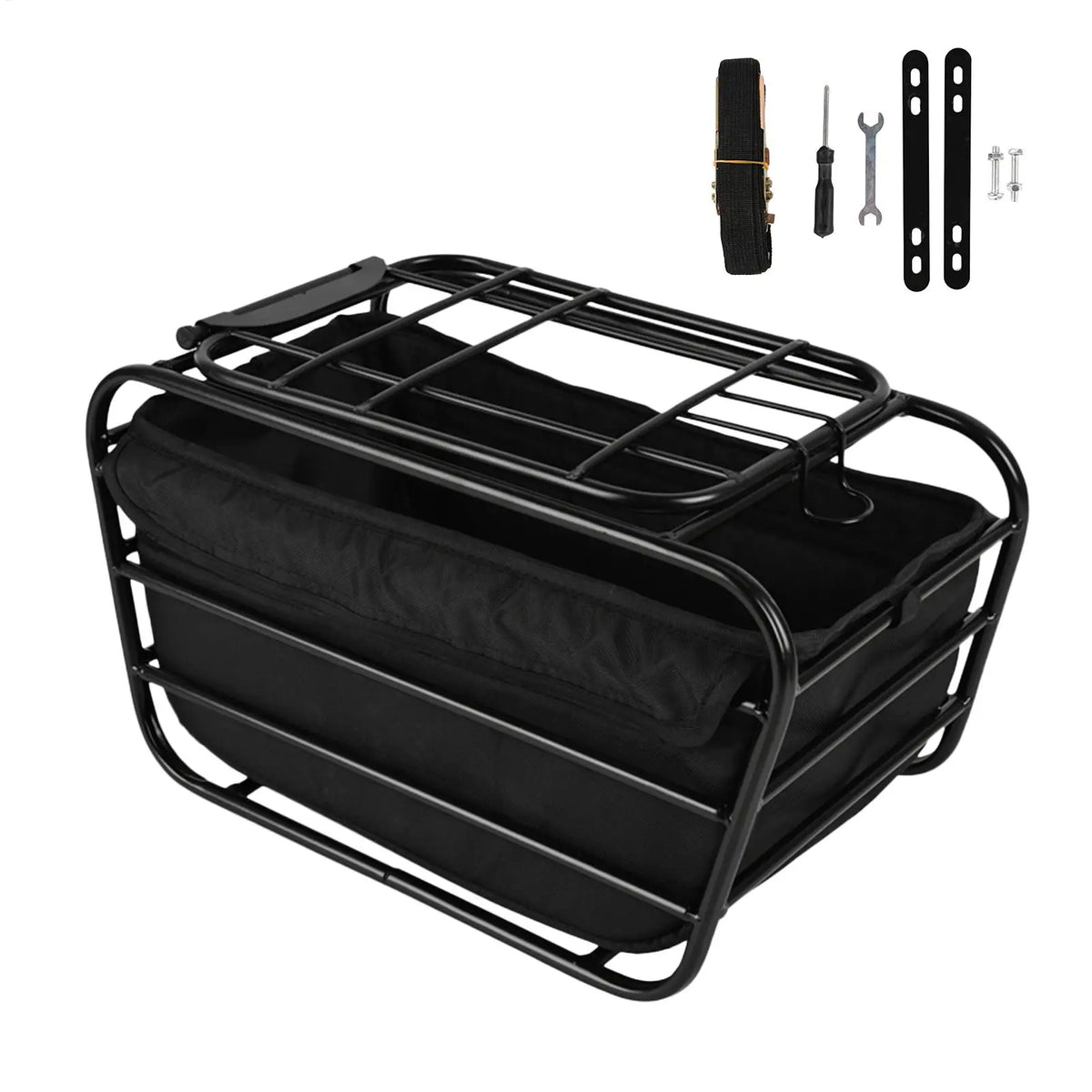 Bike Pet Carrier Cargo Basket Carbon Steel Heavy Duty Enclosed