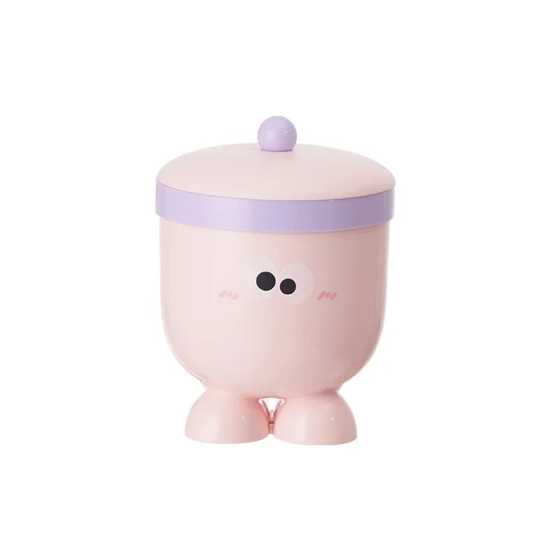 Mini Desktop Trash Can with Lid – Cute Plastic Wastebasket
