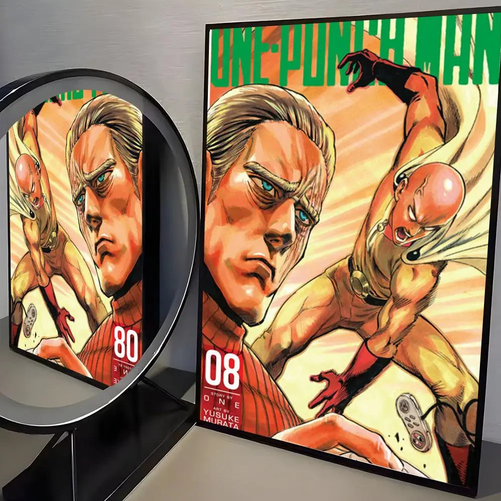 One Punch Man Anime Poster Self-Adhesive Wall Art Sticker
