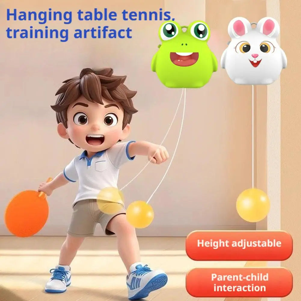 Hanging Table Tennis Trainer Set | Rackets & Balls Included