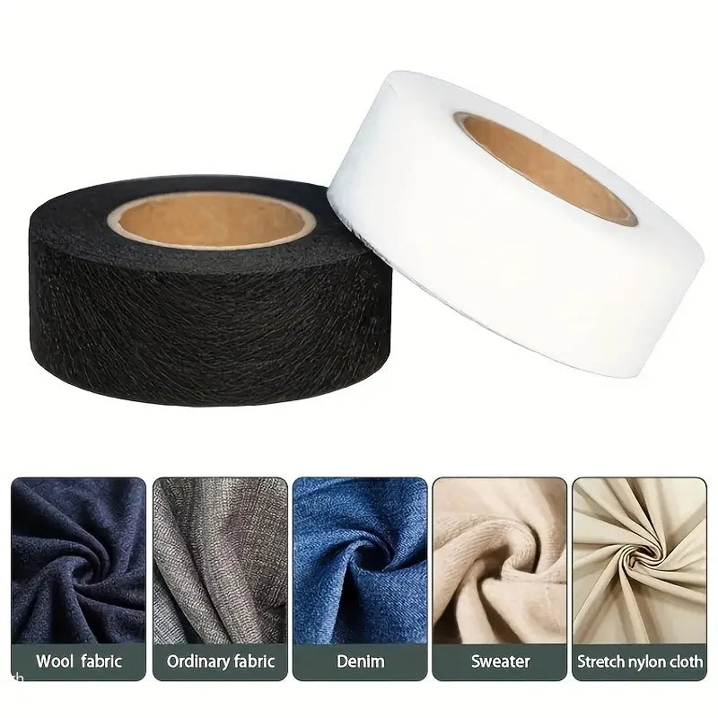 Iron-On Hem Tape 2 Rolls – Black & White Fusible Fabric Bond