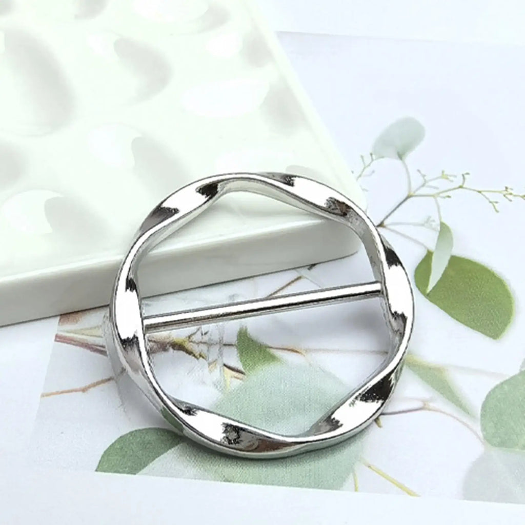 Women's Scarf Ring Clips 4-Piece Set – Pearl & Crystal Buckles