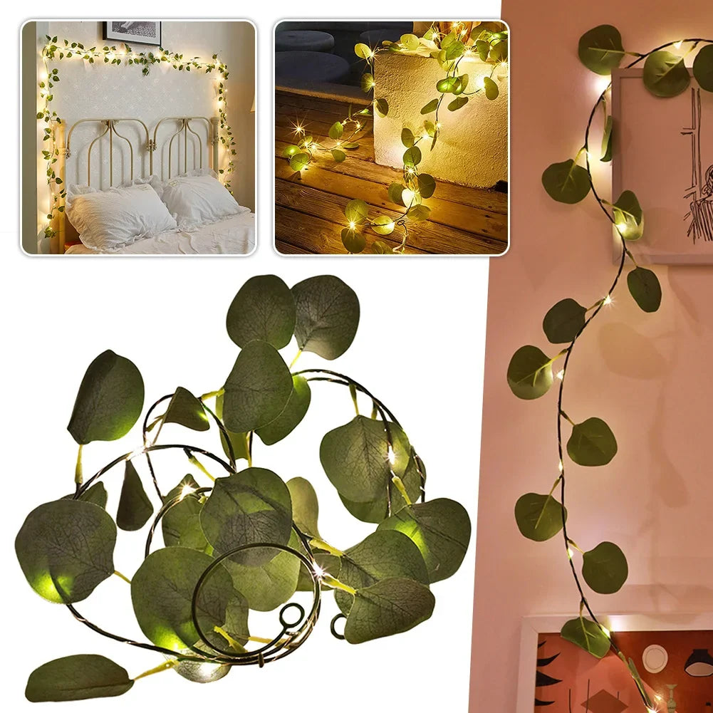 Lighted Eucalyptus Garland | Battery-Powered LED Fairy Vine Decor