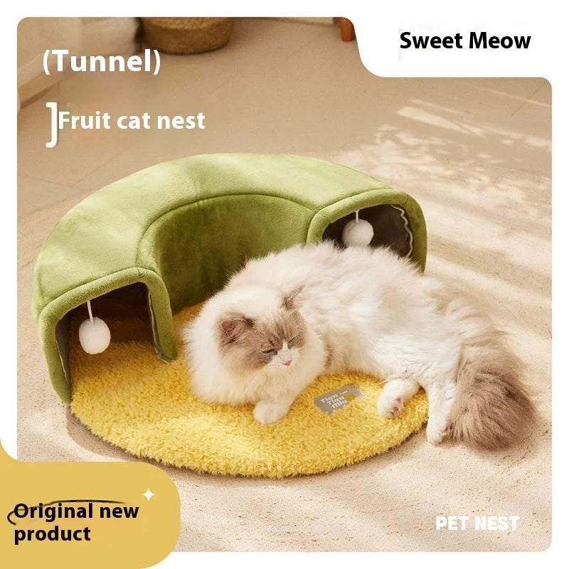 Winter Warm Cat Bed Dog Sleeping Plush Princess Dopamine Little Nest