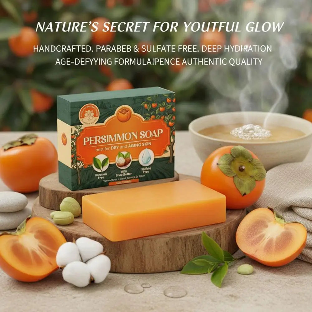 Persimmon Soap Bar Body Odor Green Tea Extract Men Women Gentle All