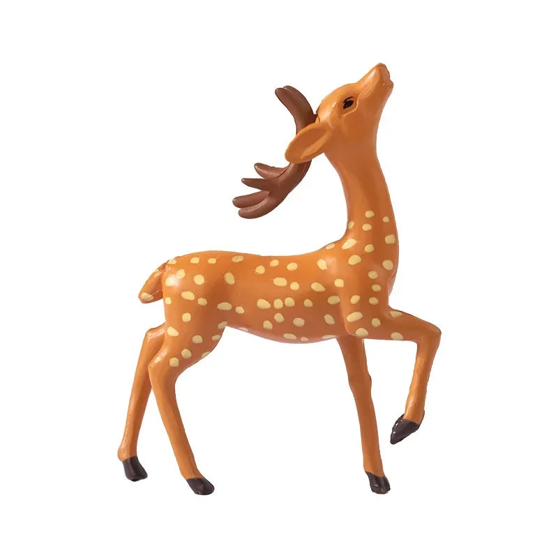 Mini Deer Realistic Elk Figurine Woodland Animal Figurines Desktop