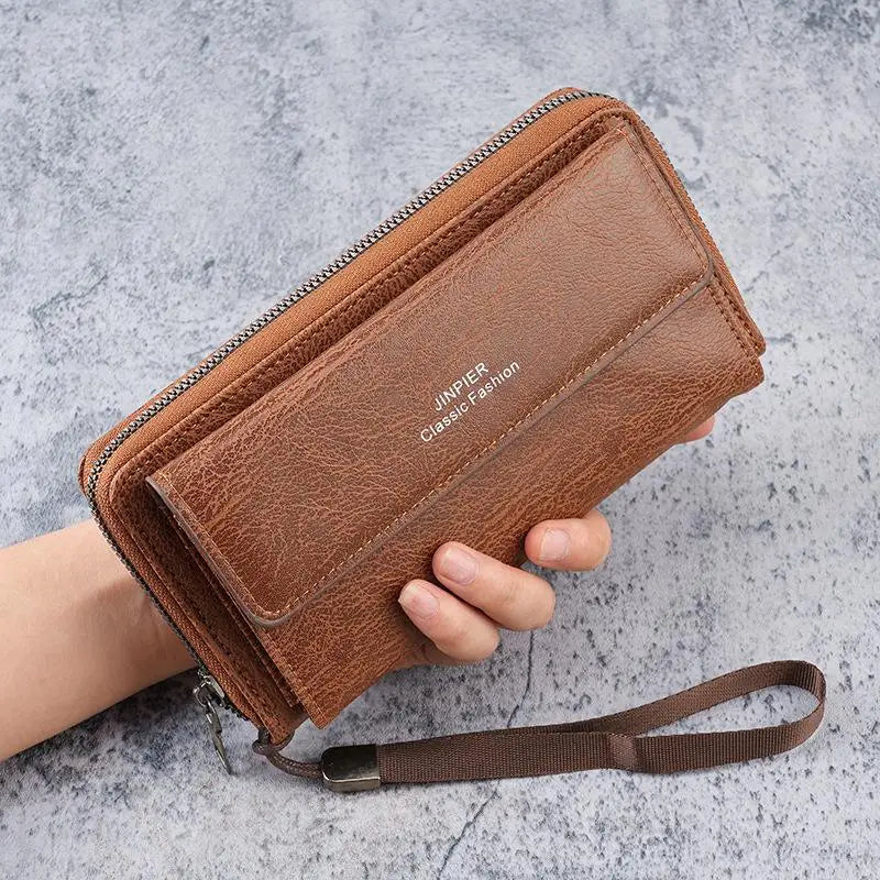 Men's Long Zipper Wallet | Multi-Card Slots & Coin Pocket