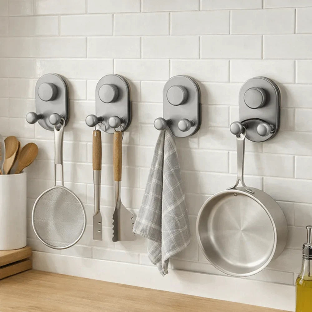Suction Cup Double Wall Hooks No-Mark Waterproof – Set of 3