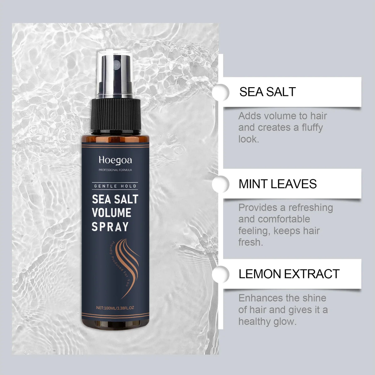 HOEGOA Sea Salt Hair Spray – Volume, Texture & Frizz Control