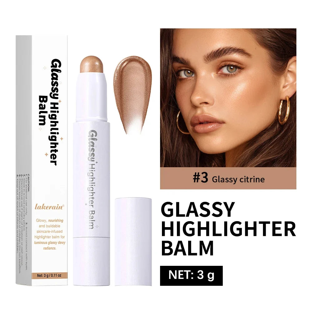 Glassy Highlighter Balm Stick – Buildable Glow for Face & Body