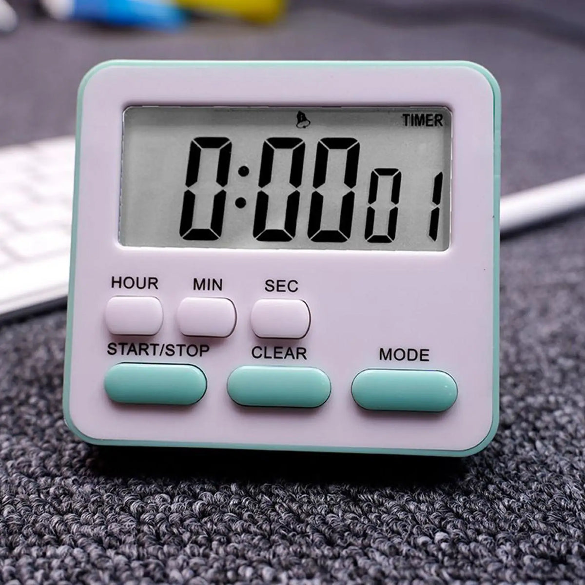 Digital Kitchen Timer 24-Hour Countdown Alarm Large Display