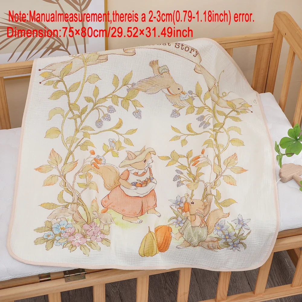 Newborn Baby Bath Towel | Soft Cotton Bamboo Gauze Blanket