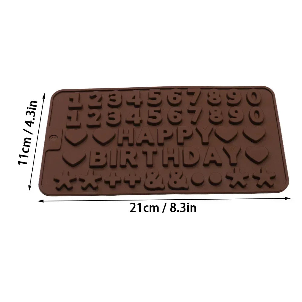 Silicone Letter & Number Mold for Chocolate, Candy & Cake