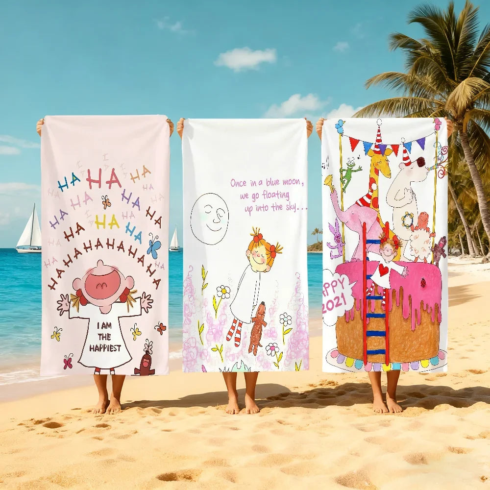 CoCo Cartoon Quick-Dry Beach Towel | Soft, Absorbent, 11 Sizes