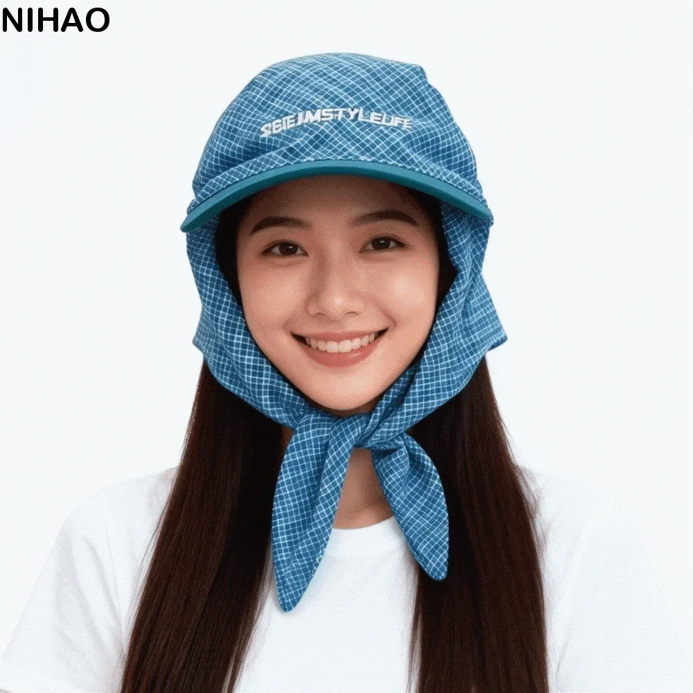Y2K Plaid Bandana Baseball Cap – Unisex Hip-Hop Headscarf Hat