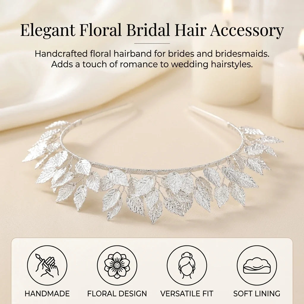 Bridal Handmade Flower Hairband | Wedding Hair Accessory