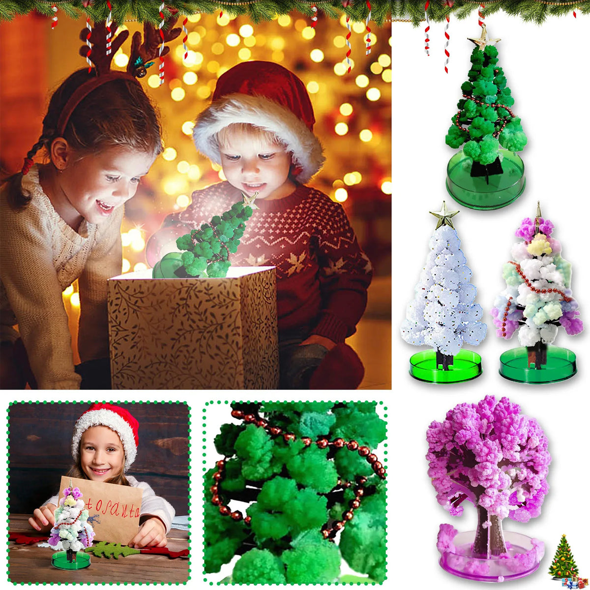 Magic Growing Crystal Christmas Tree Science Kit | Holiday Toy
