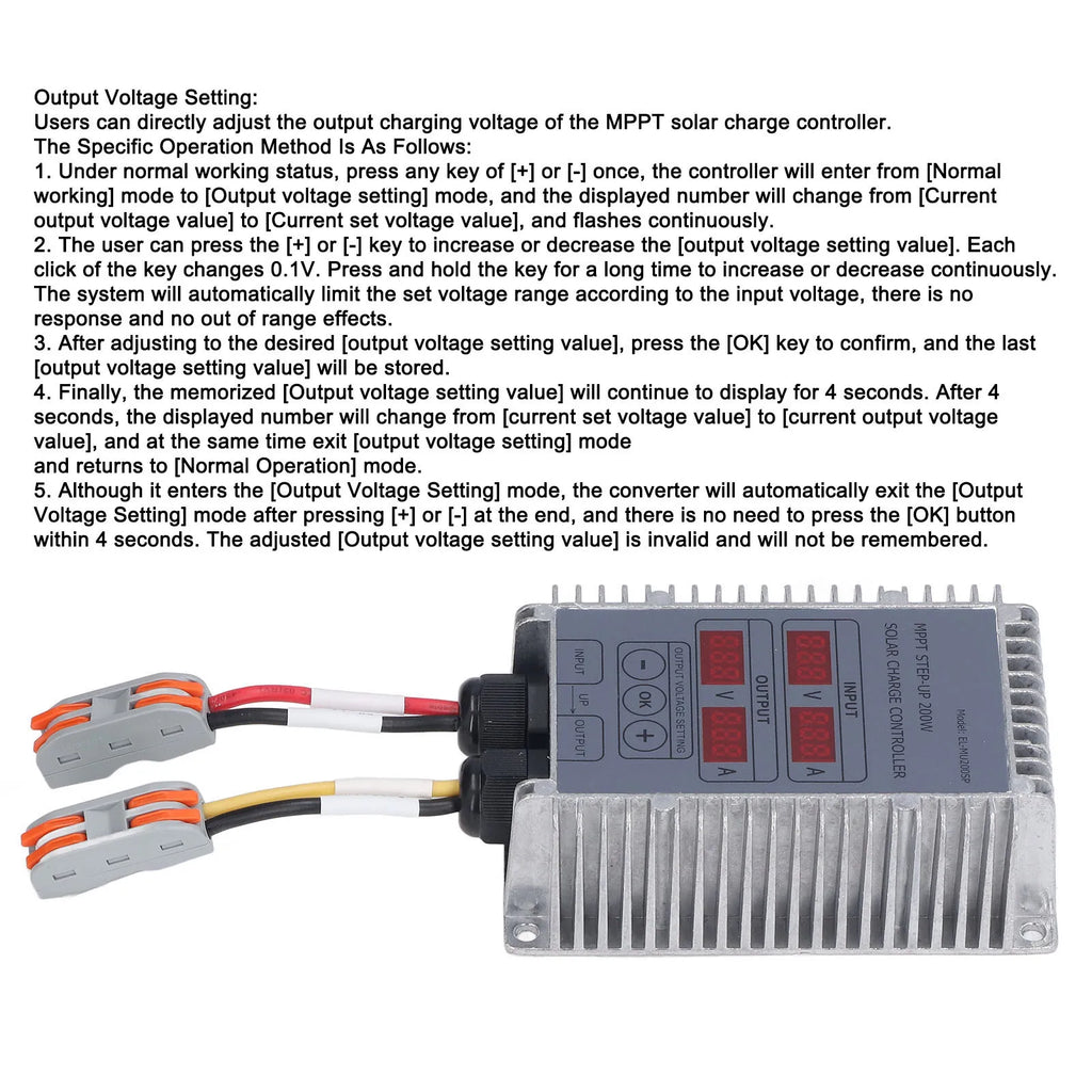 Solar Battery Controller Boost MPPT Voltage Adjustable Waterproof