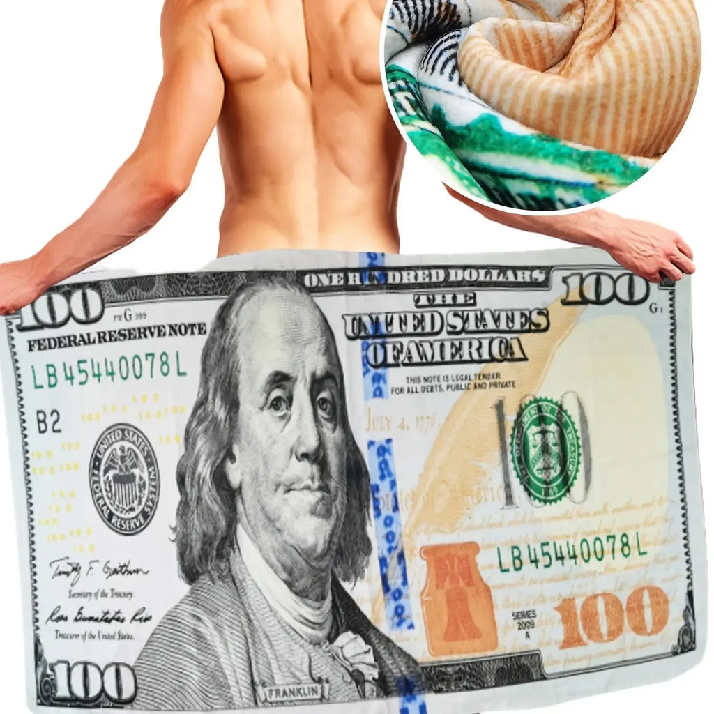 USA Dollar Microfiber Beach Towel – Quick Dry & Absorbent