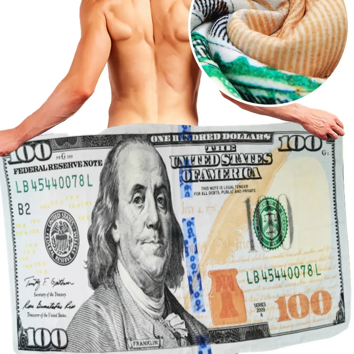 USA Dollar Microfiber Beach Towel – Quick Dry & Absorbent
