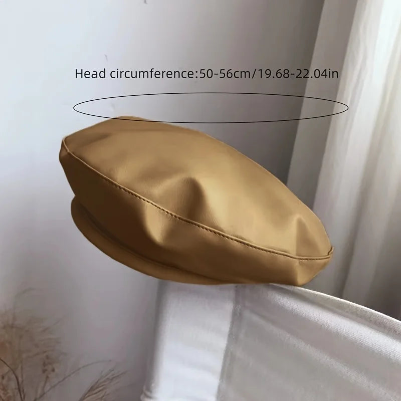 Women's French Beret Hat – Faux Leather Artist Cap