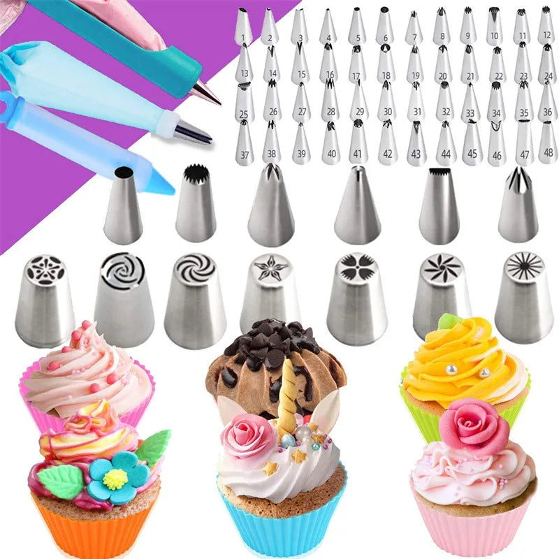 492-Piece Cake Decorating Kit – Turntable, Tips & Tools