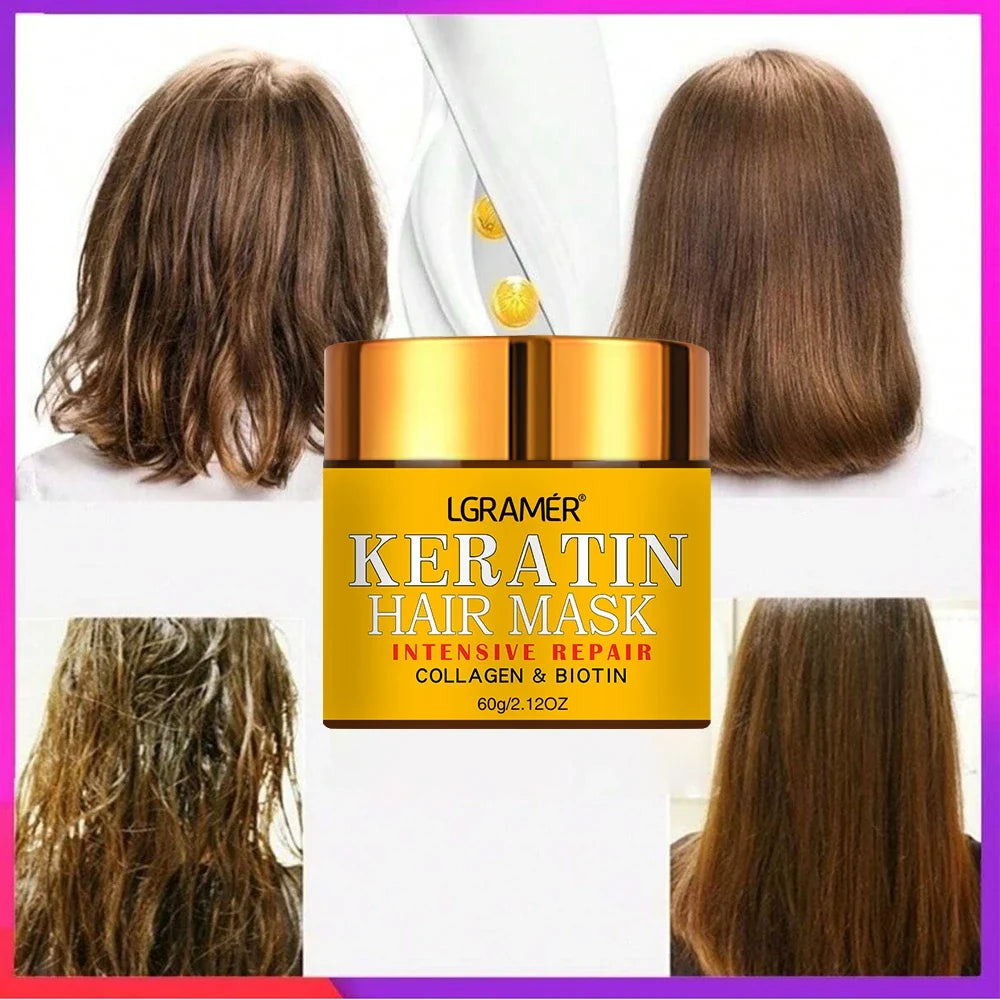 REAROYA Keratin Hair Mask – Biotin Collagen Repair Treatment