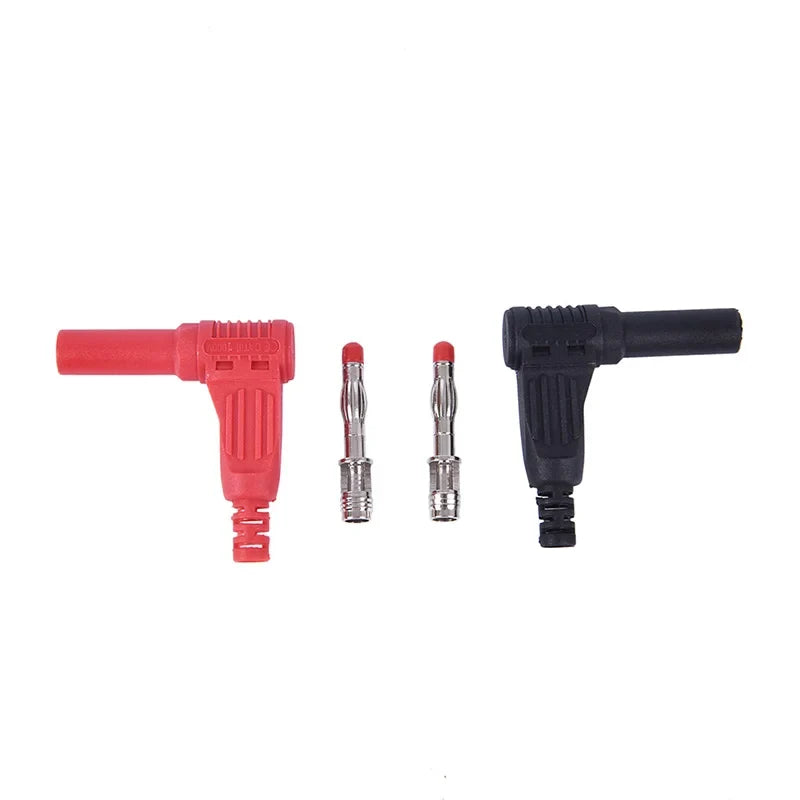 1pair Male Right Angle Insulation Wire Solder DIY Banana Plug