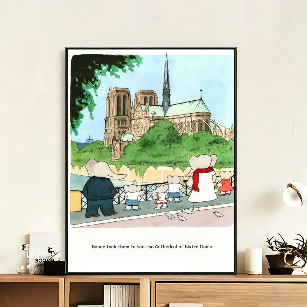 Babar Cartoon HD Art Poster – Waterproof Sticky Wall Decor