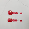 Red Cat Eye Press-On Toenails | Rhinestone Square Tips – YADORNOS