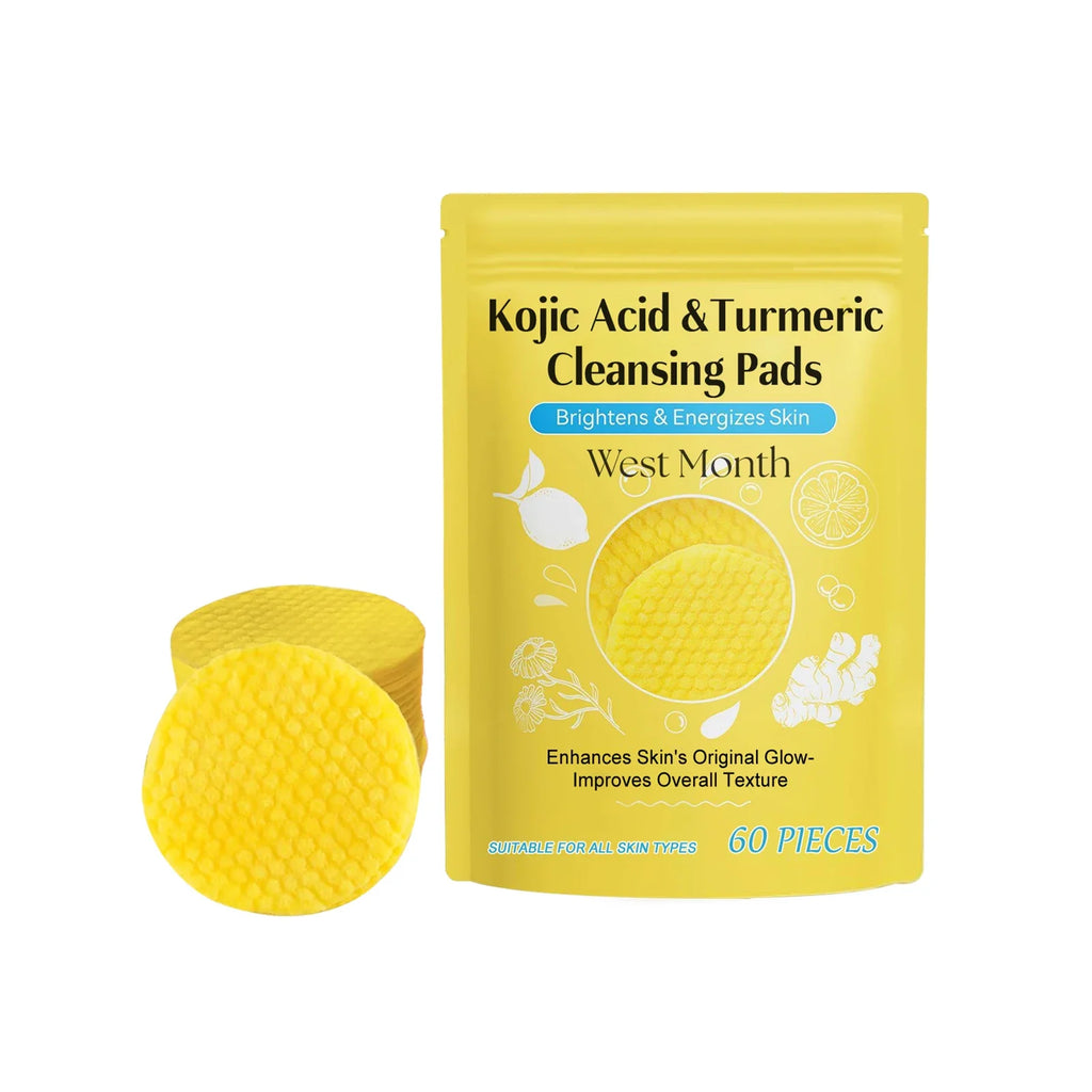 Turmeric Kojic Acid Cleansing Pads – Brighten & Exfoliate 60ct