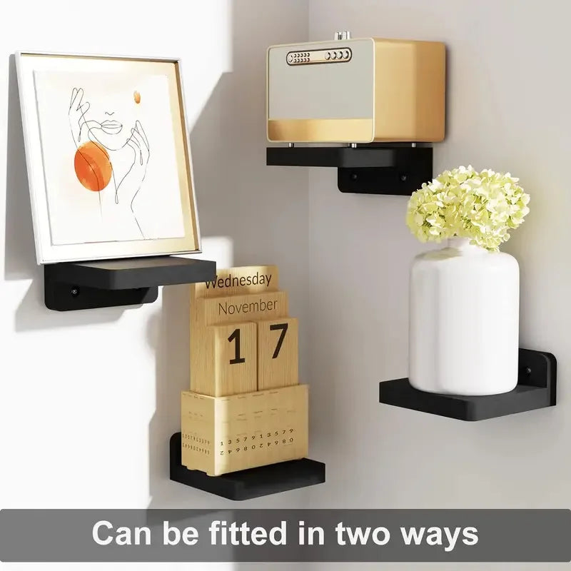4-Pack Small Floating Wood Shelves – 5" Mini Wall Display Ledges