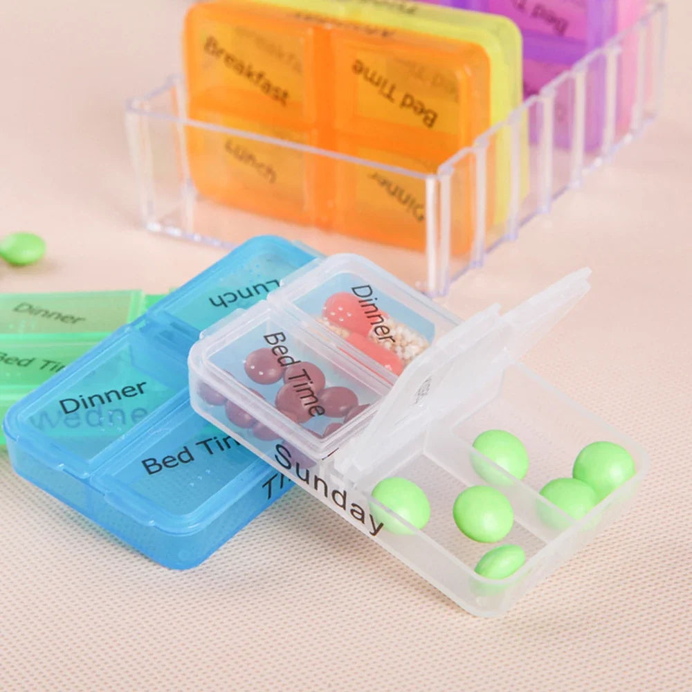 28 Compartment Plastic Medicine Box Drawer Organizer Home Health Care